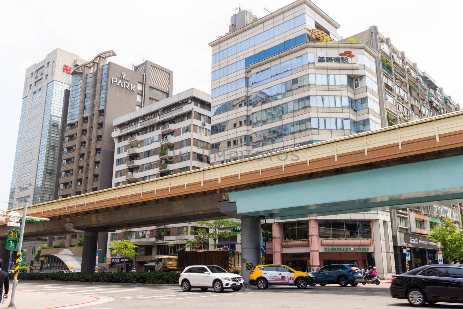 Taipei, Taiwan 29 April 2023: Taipei city downtown street