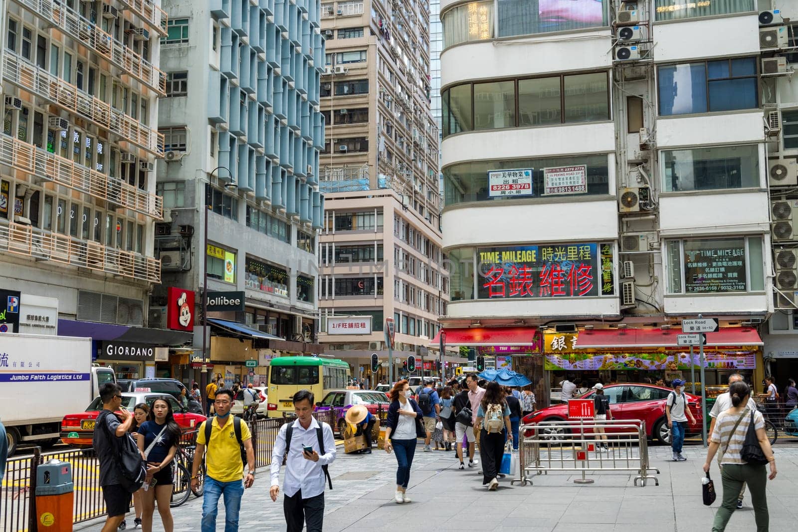 Hong Kong 20 June 2023: Tsim Sha Tsui district in Hong Kong city
