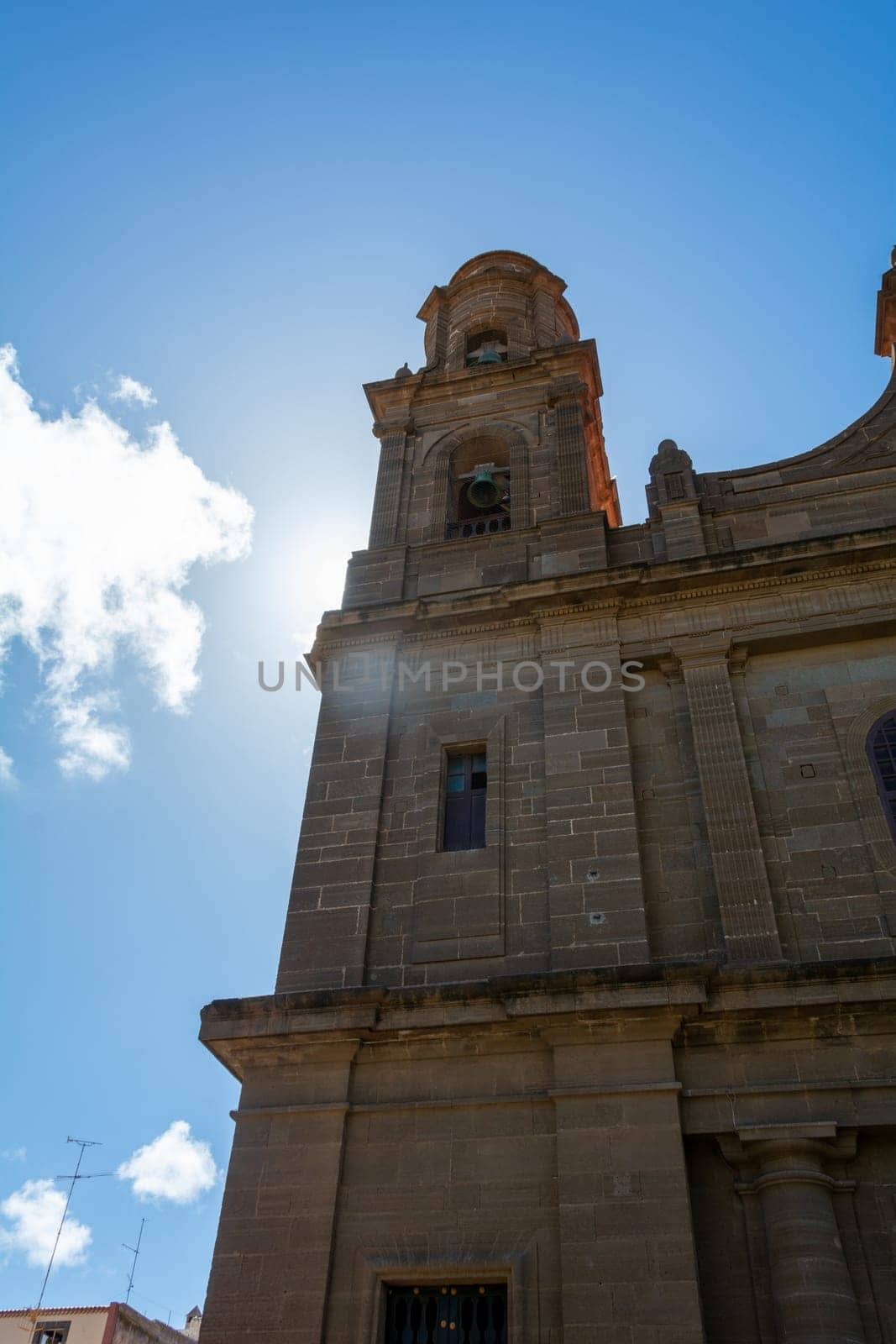 Part of the Santiago de los Caballeros church in the town of Galdar on the Canary Island of Gran Canaria, Europe