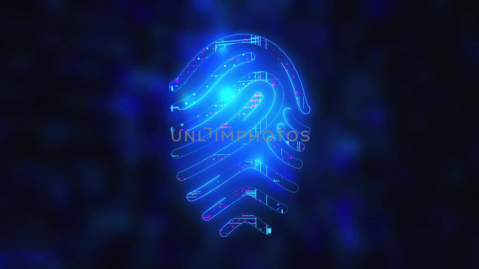 Digital cyber fingerprint. Computer generated 3d render