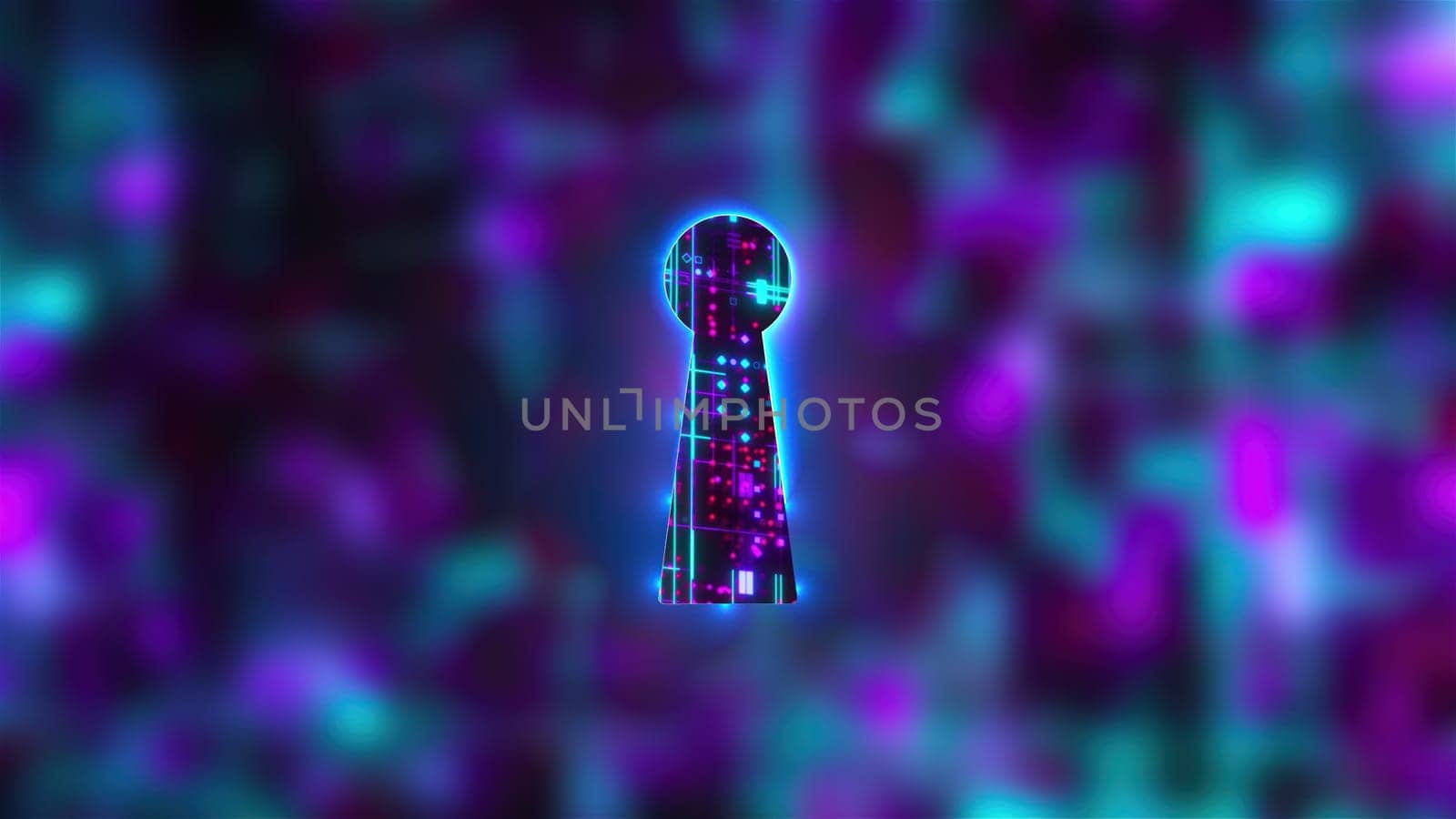 Abstract cyber keyhole. Computer generated 3d render