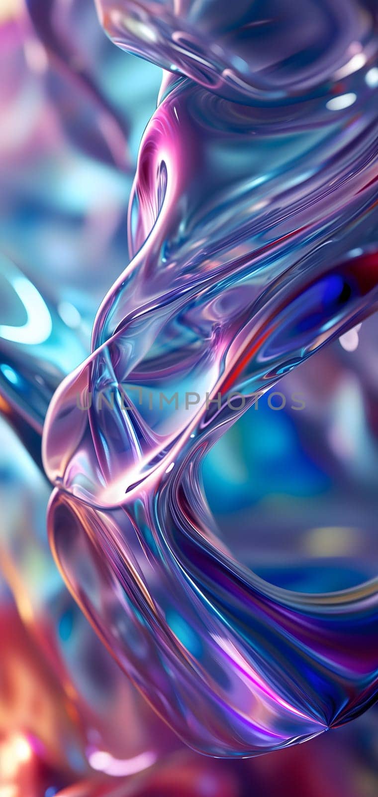 Colorful glass bubbles and waves background and wallpaper. Neural network generated in January 2024. Not based on any actual scene or pattern.