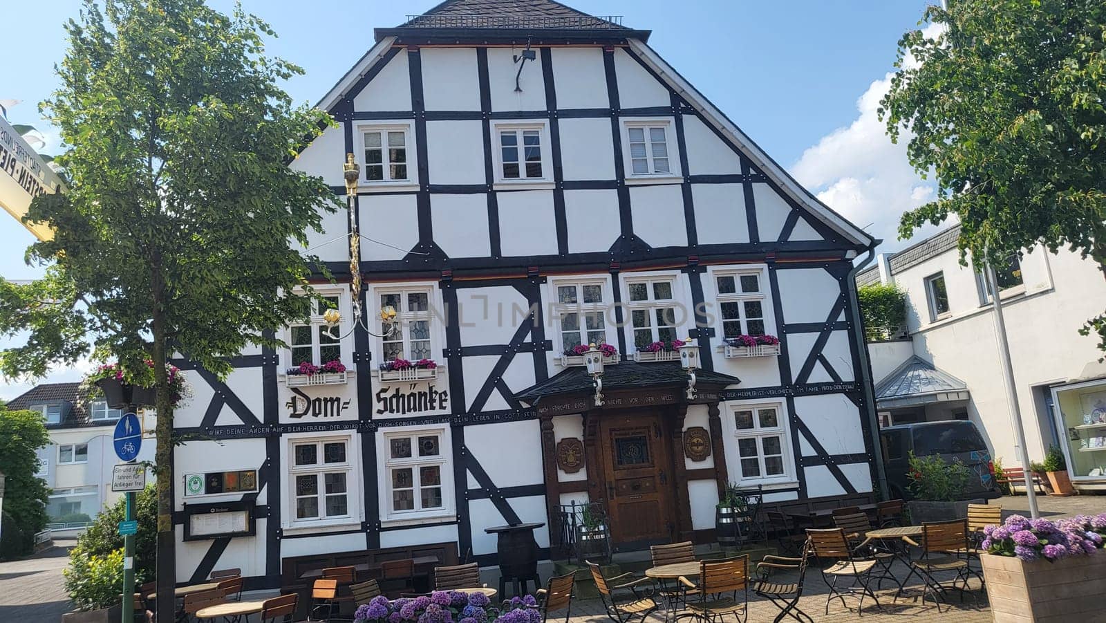 WARSTEIN, GERMANY -JUNE 08, 2023: Warstein, Germany-June 08, 2023: Visit to the Warsteiner World campsite with the RV camper. With a city tour.