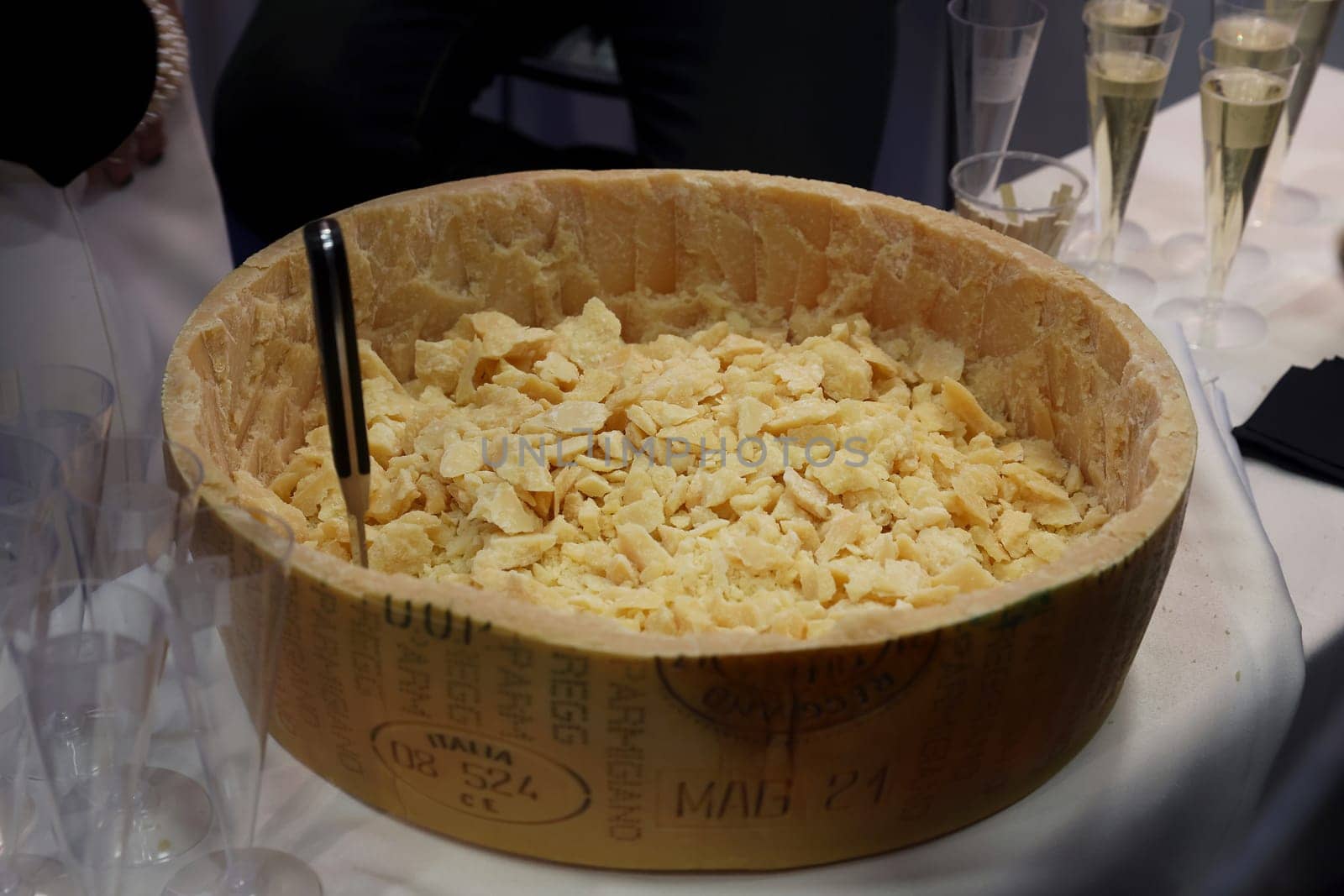 Wheel of Parmesan cheese for food tasting 2