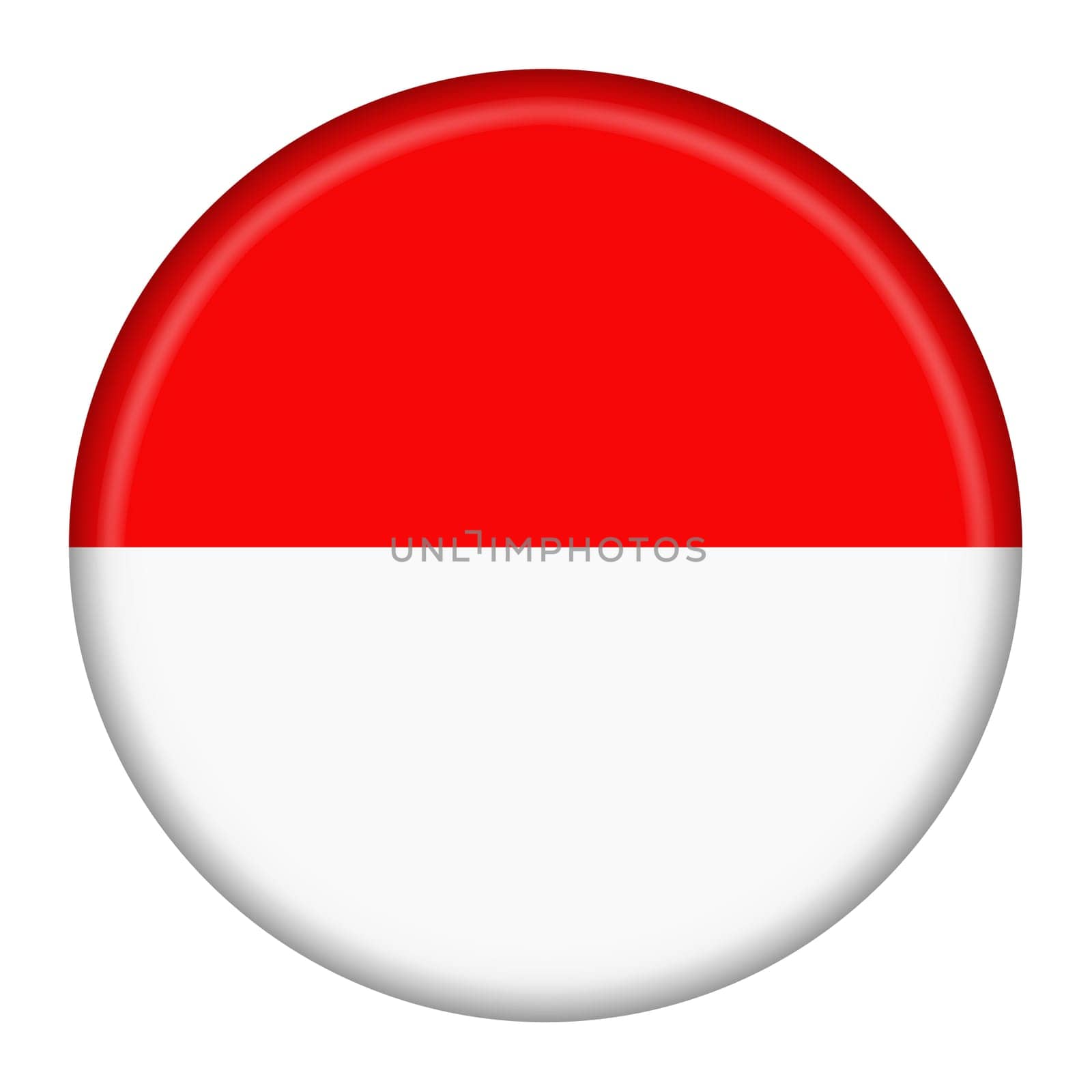 A Monaco flag button 3d illustration with clipping path red white Monte Carlo