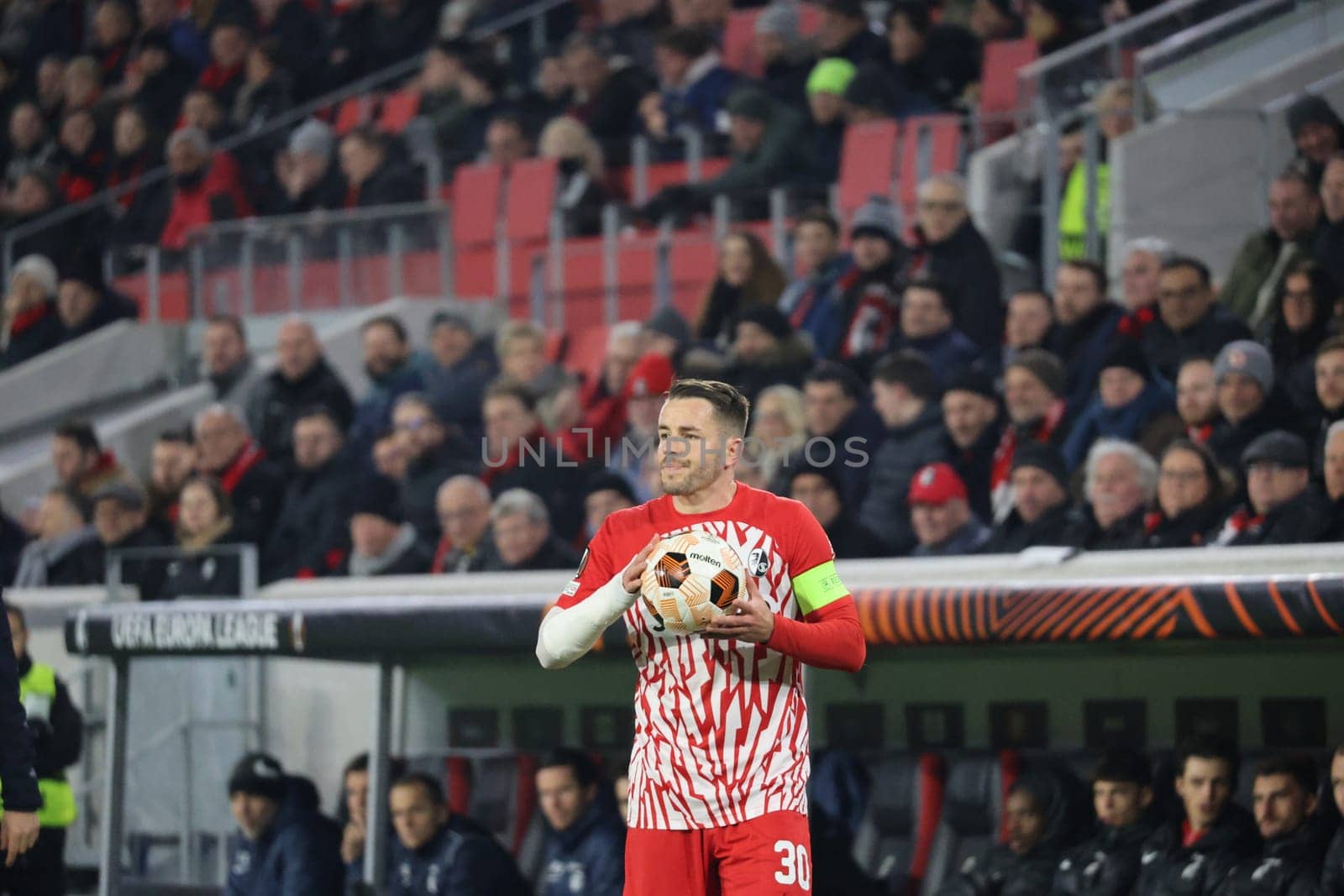 Christian Günter (SC Freiburg) at the match of the Football Europa League - Round of 16: SC Freiburg vs West Ham United