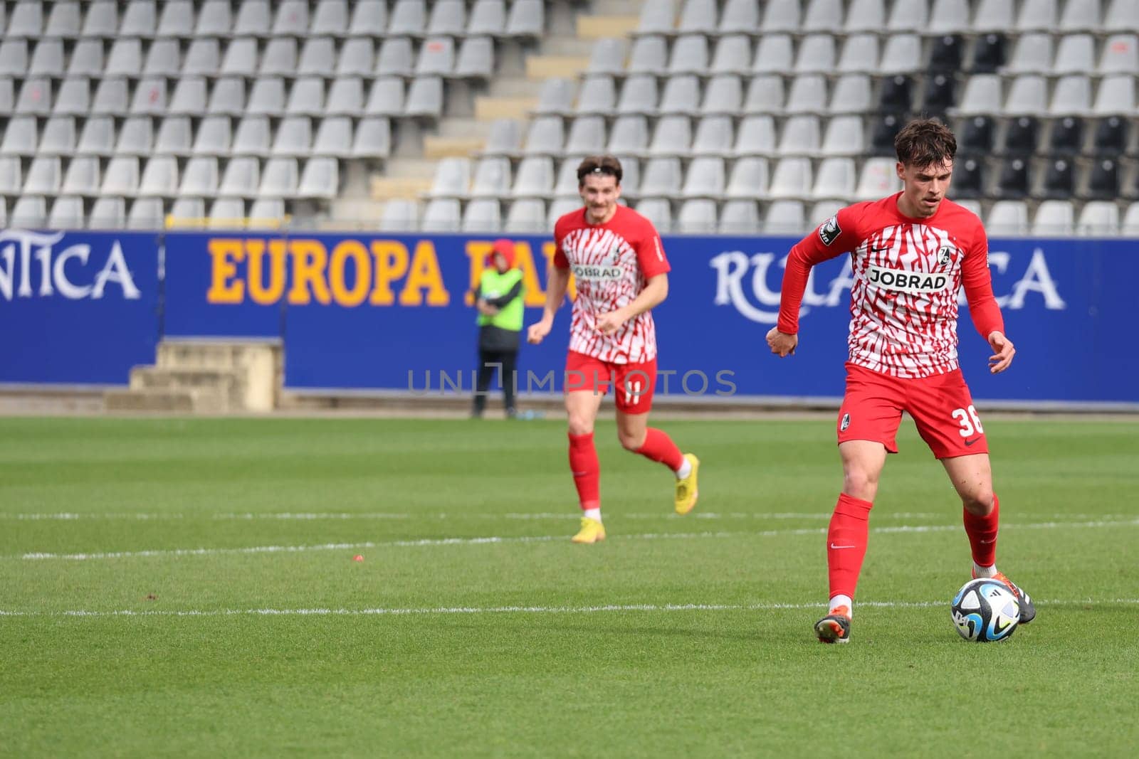 Lukas Ambros (SC Freiburg II / U23) during the match of the 3rd FBL 23-24 29. Sptg. SC Freiburg II vs VfB Lübeck  DFL REGULATIONS PROHIBIT ANY USE OF PHOTOGRAPHS AS IMAGE SEQUENCES AND/OR QUASI-VIDEONann  Photo: Joachim Hahne/johapress