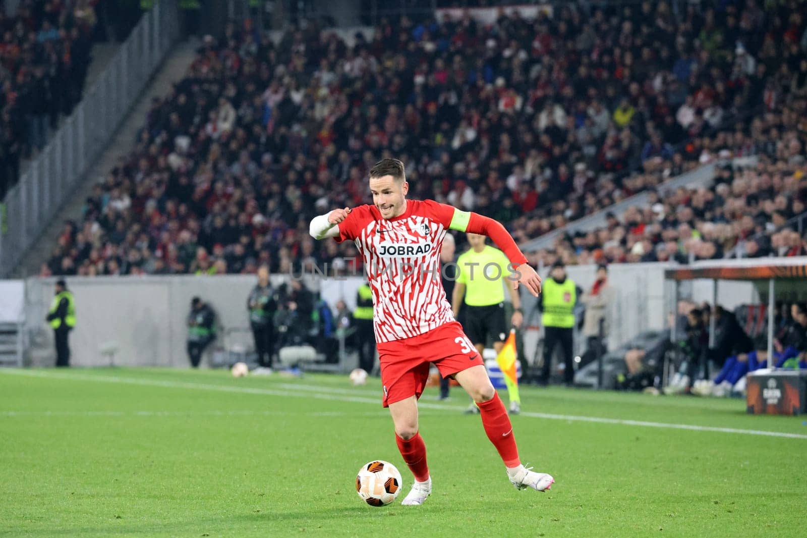 Christian Günter (SC Freiburg) at the match of the Football Europa League - Round of 16: SC Freiburg vs West Ham United