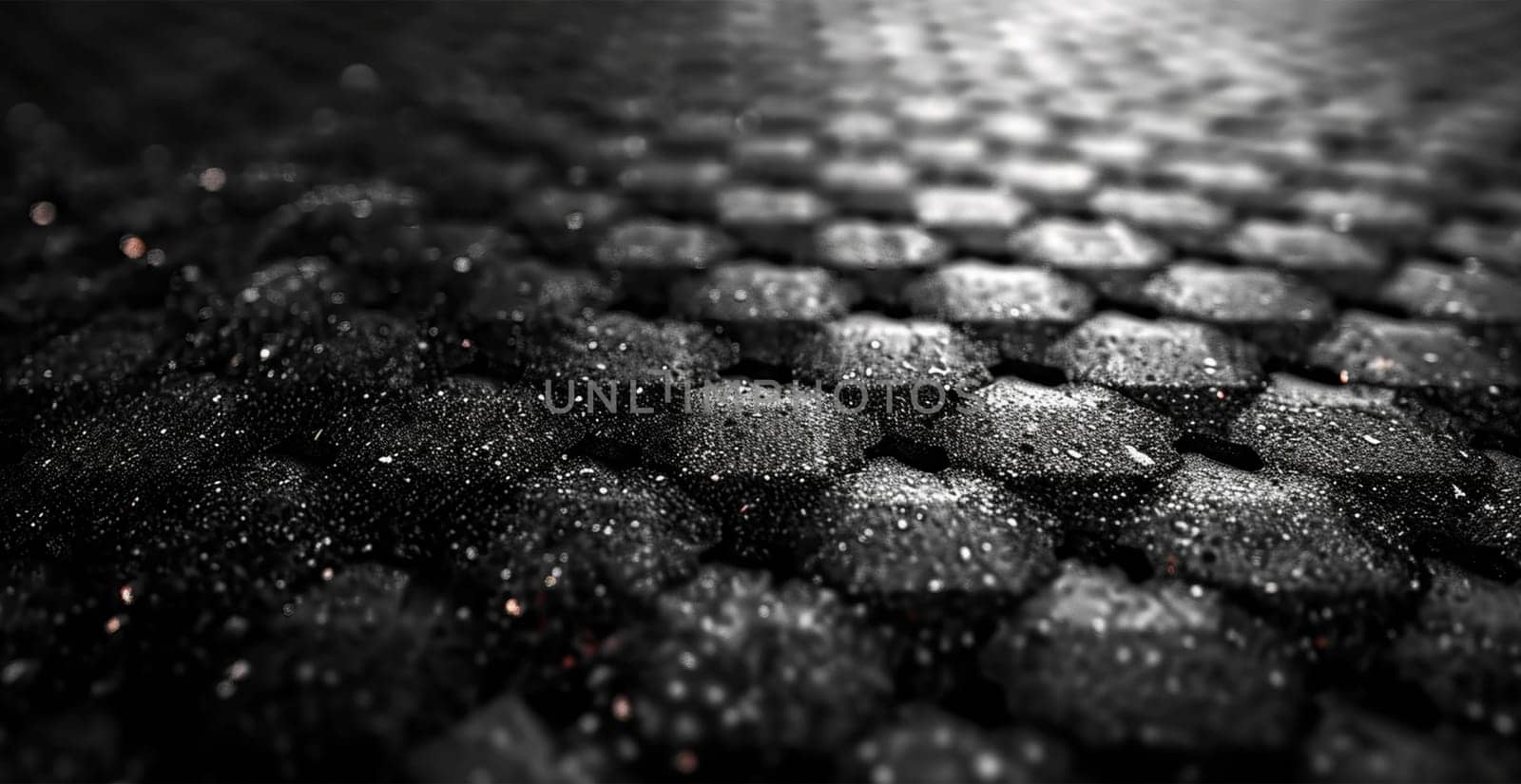 Black carbon texture, panoramic background AI generated image