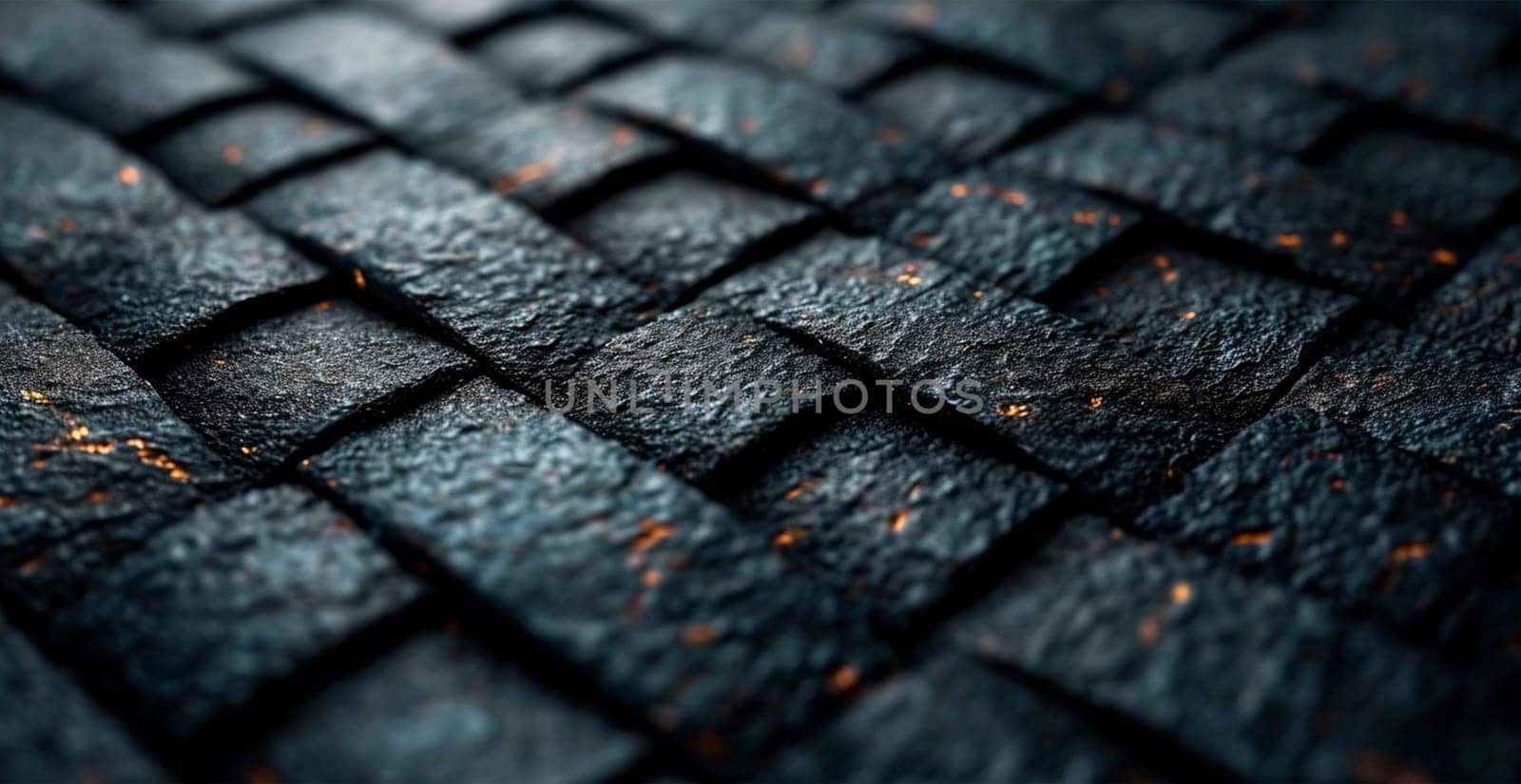 Black carbon texture, panoramic background AI generated image