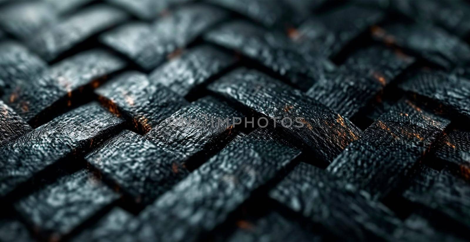 Black carbon texture, panoramic background AI generated image