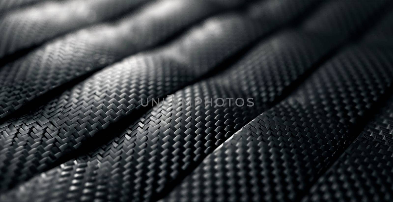 Black carbon texture, panoramic background AI generated image
