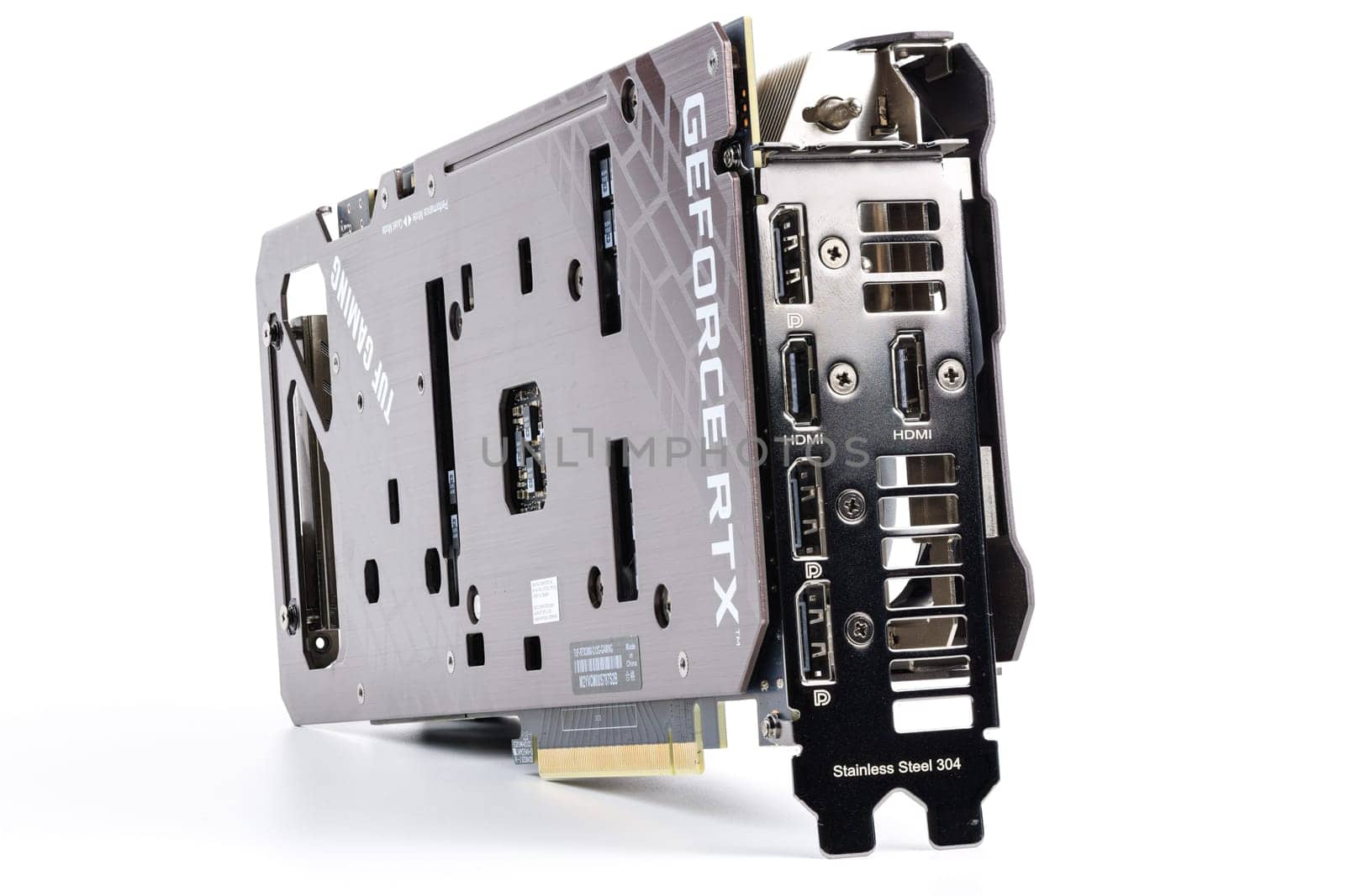 NVIDIA RTX 3060 OC 12g TUF Gaming graphics card on white background. Tula, Russia - July 26, 2022