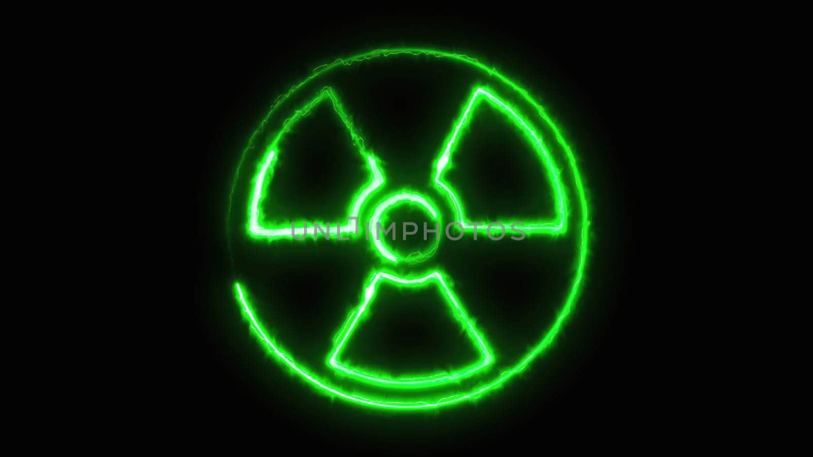Bright radioactive sign. Computer generated 3d render