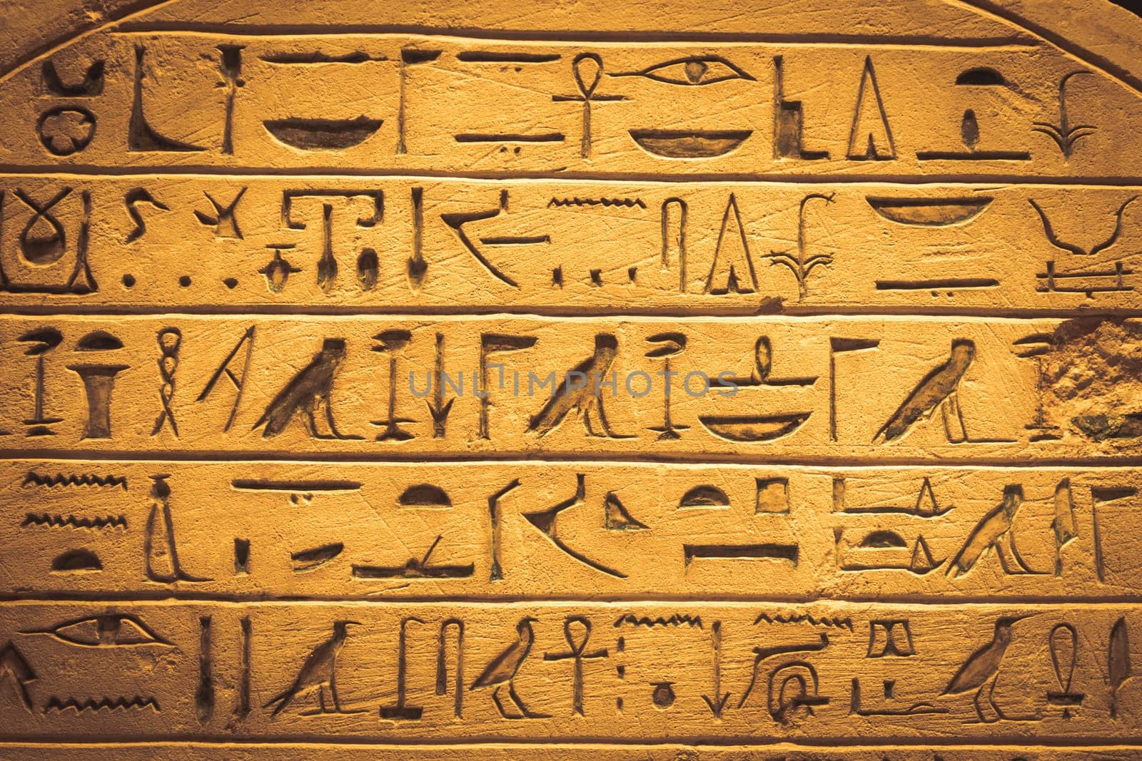 Ancient Egyptian hieroglyphics. Vintage background