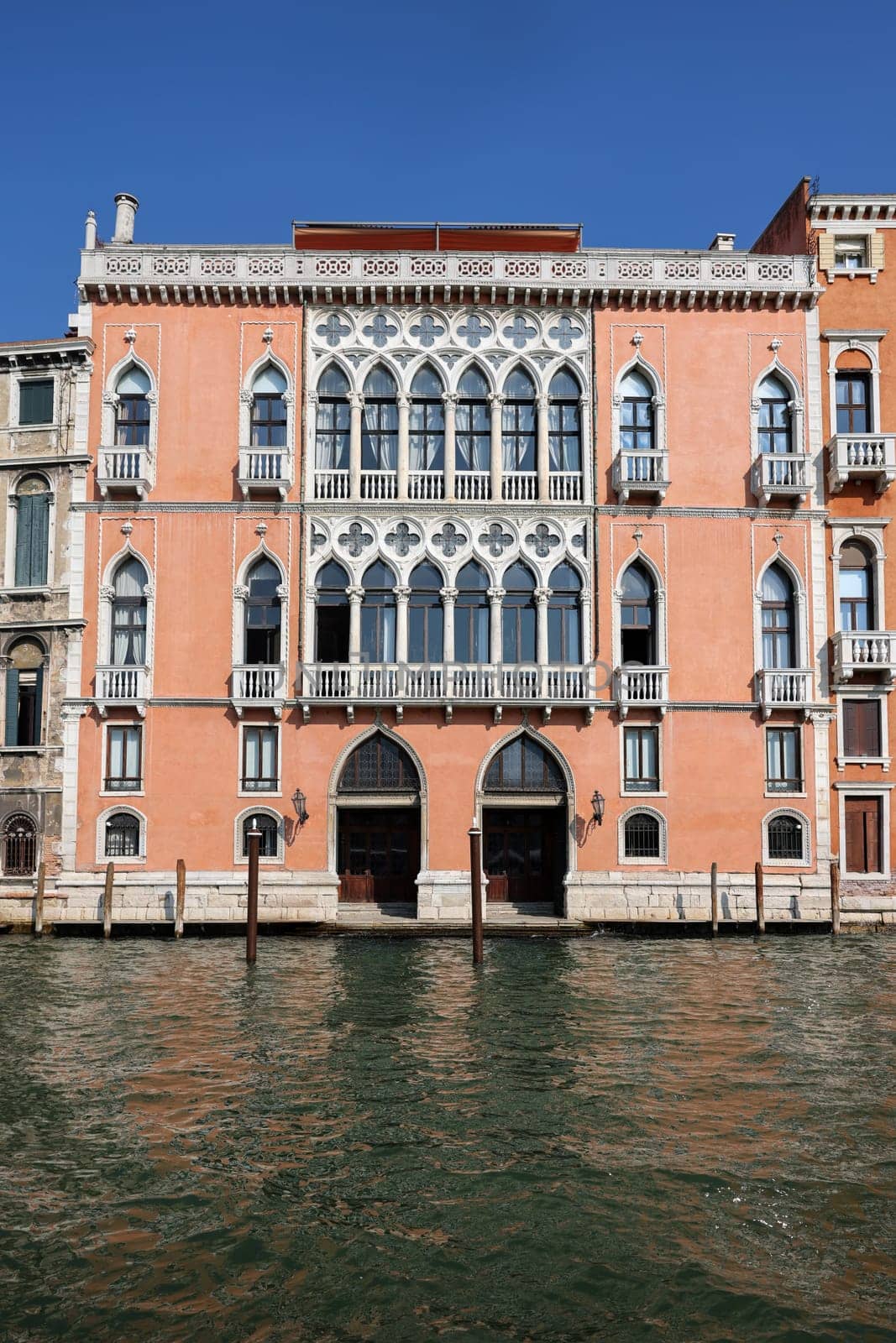 Venice  Italy - September 6  2022: The Palazzo Pisani Moretta on the Grand Canal  in the sestiere of San Polo of Venice  Italy.