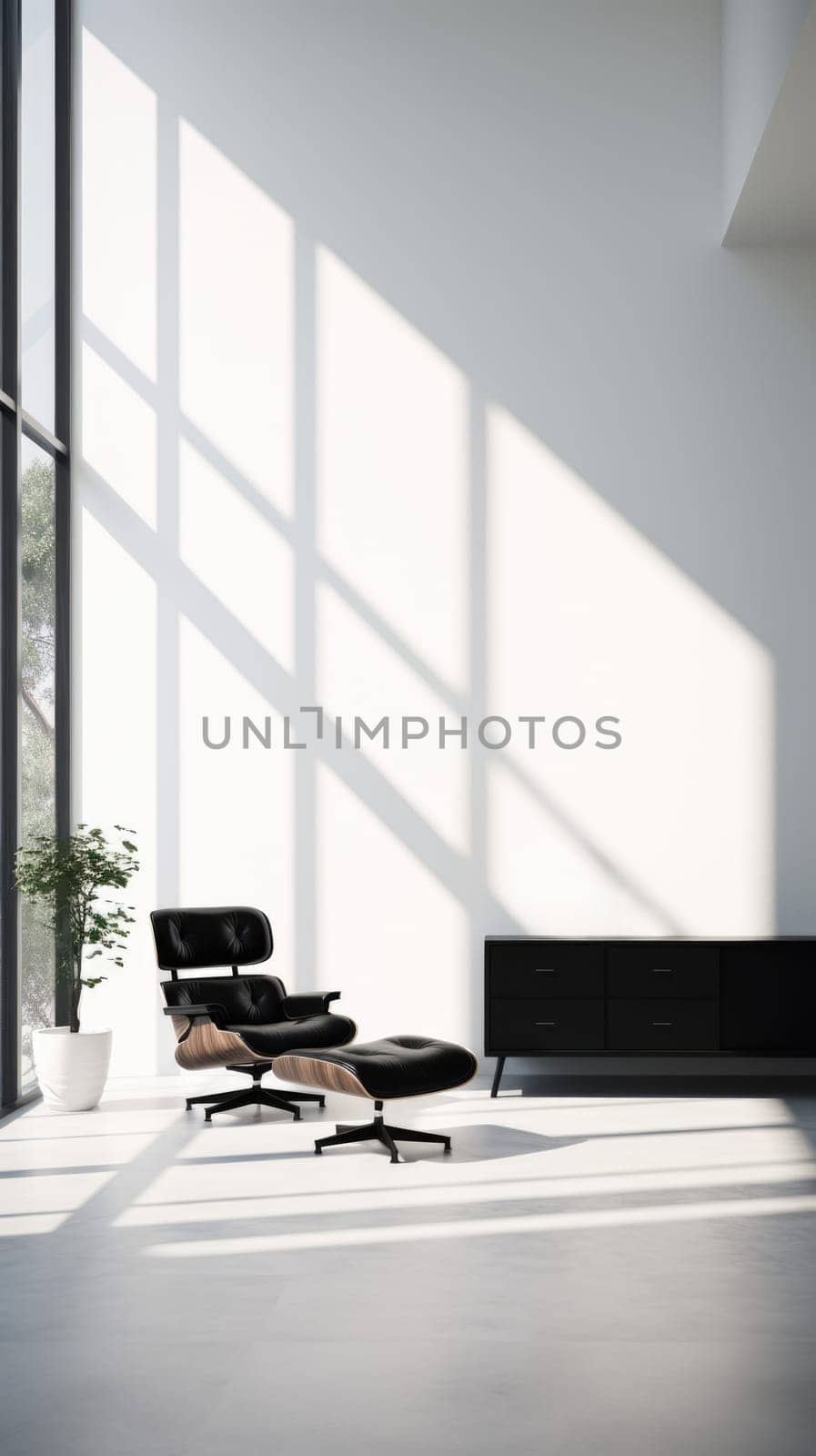 modern minimalist living room interior, ai