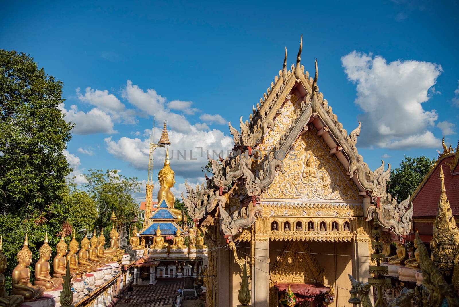 a Buddha at Wat Tai Phrachao Yai Ong Tue in the city Udon Ratchathani and Province Ubon Ratchathani in Thailand.  Thailand, Ubon Ratchathani, November, 23, 2023
