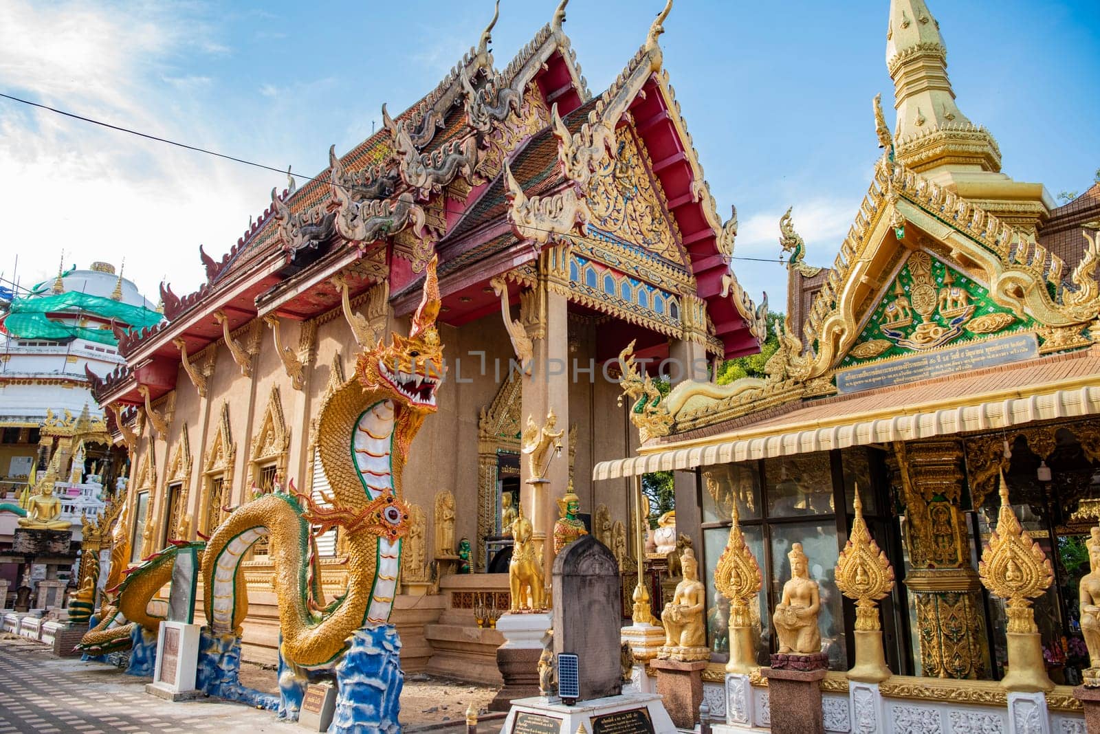 Wat Tai Phrachao Yai Ong Tue in the city Udon Ratchathani and Province Ubon Ratchathani in Thailand.  Thailand, Ubon Ratchathani, November, 23, 2023