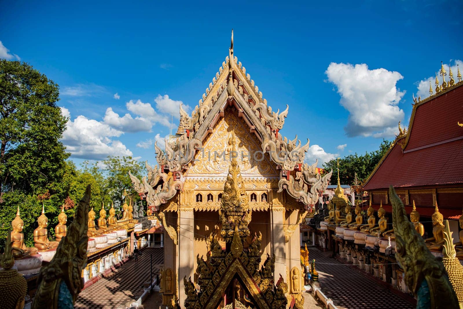 Wat Tai Phrachao Yai Ong Tue in the city Udon Ratchathani and Province Ubon Ratchathani in Thailand.  Thailand, Ubon Ratchathani, November, 23, 2023