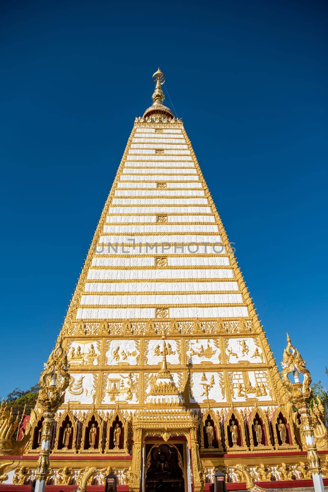 the Sri Maha Pho Chedi of Wat Phra That Nong Bua Temple in the city centre of Udon Ratchathani and Province Ubon Ratchathani in Thailand.  Thailand, Ubon Ratchathani, November, 24, 2023
