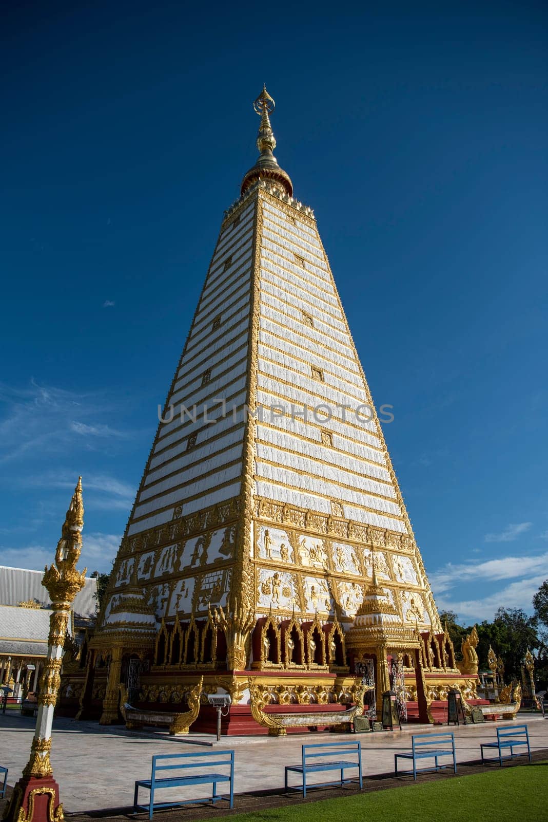 the Sri Maha Pho Chedi of Wat Phra That Nong Bua Temple in the city centre of Udon Ratchathani and Province Ubon Ratchathani in Thailand.  Thailand, Ubon Ratchathani, November, 24, 2023