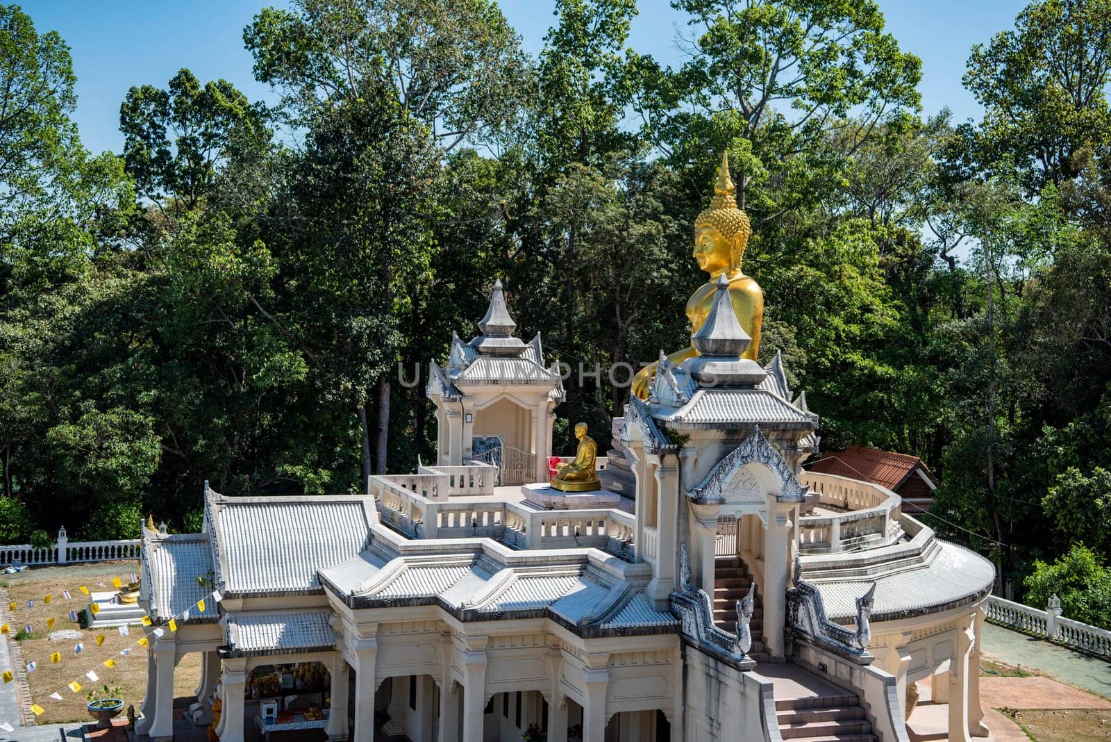 a Shrine at Wat Sa Prasan Suk in the city centre of Udon Ratchathani and Province Ubon Ratchathani in Thailand.  Thailand, Ubon Ratchathani, November, 24, 2023