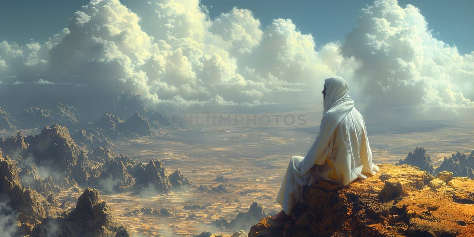 Moses receiving the ten commandments at Mount Sinai, religion and faith, prophet of judaism and christianity