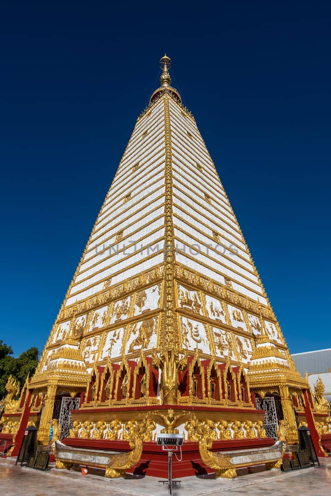 the Sri Maha Pho Chedi of Wat Phra That Nong Bua Temple in the city centre of Udon Ratchathani and Province Ubon Ratchathani in Thailand.  Thailand, Ubon Ratchathani, November, 24, 2023