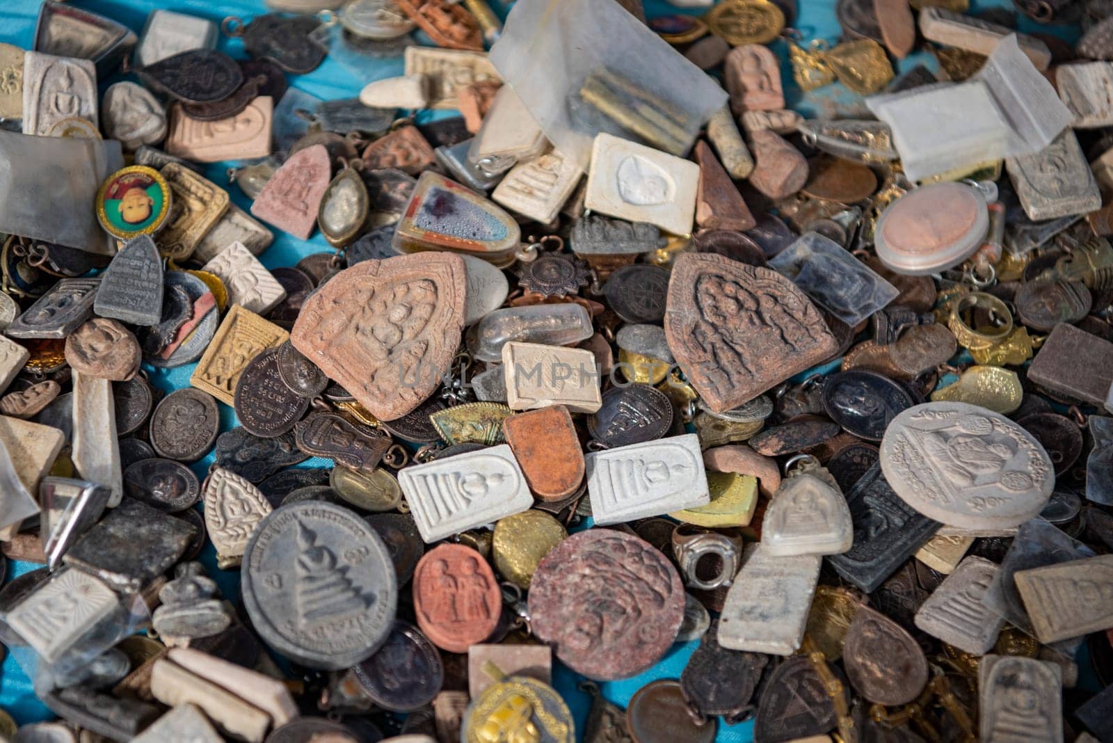 a Thai Amulet market in the city centre of Udon Ratchathani and Province Ubon Ratchathani in Thailand.  Thailand, Ubon Ratchathani, November, 25, 2023