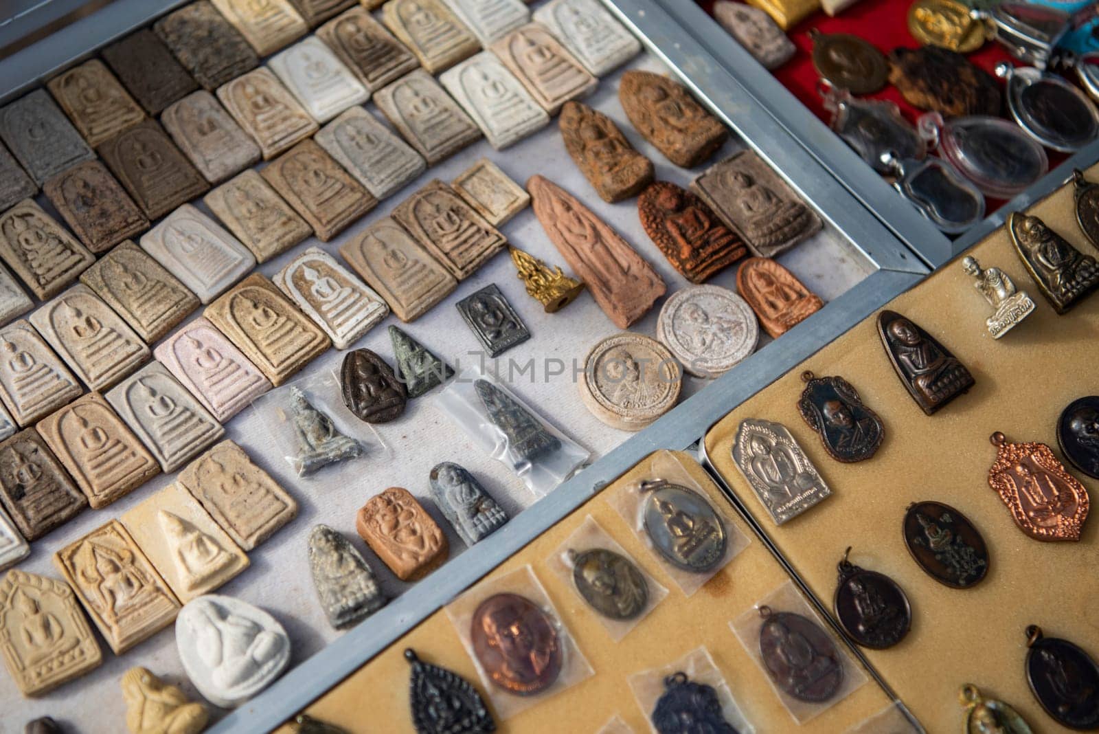 a Thai Amulet market in the city centre of Udon Ratchathani and Province Ubon Ratchathani in Thailand.  Thailand, Ubon Ratchathani, November, 25, 2023
