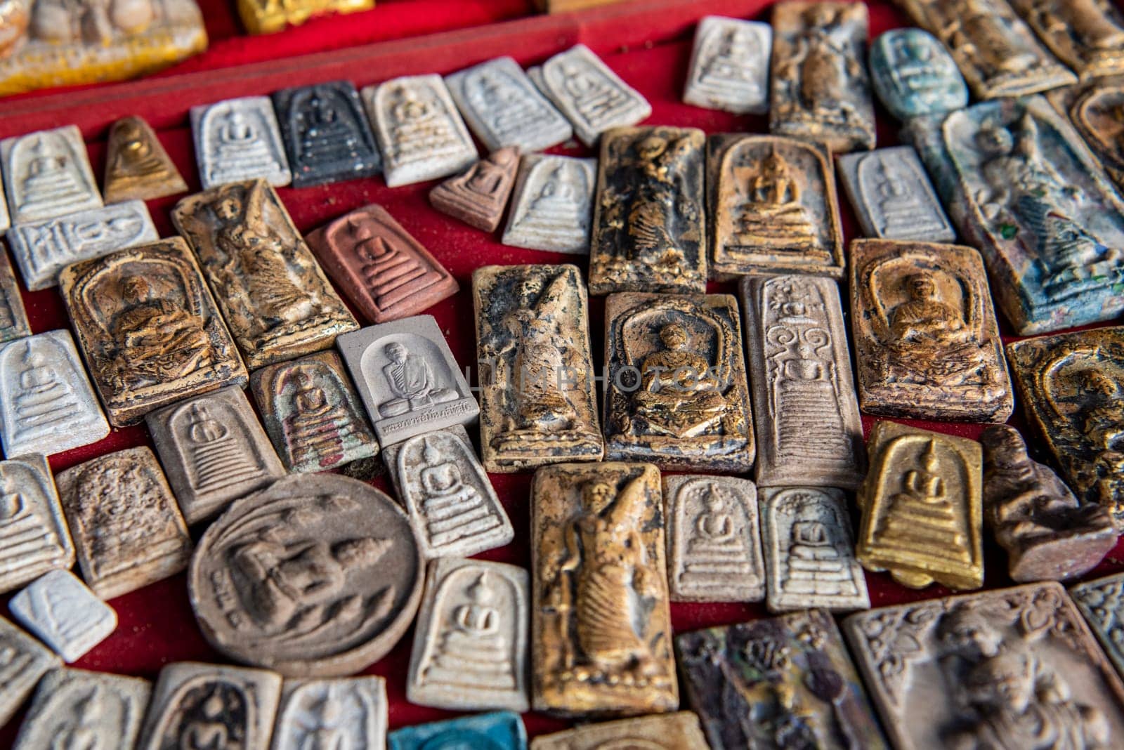 a Thai Amulet market in the city centre of Udon Ratchathani and Province Ubon Ratchathani in Thailand.  Thailand, Ubon Ratchathani, November, 25, 2023