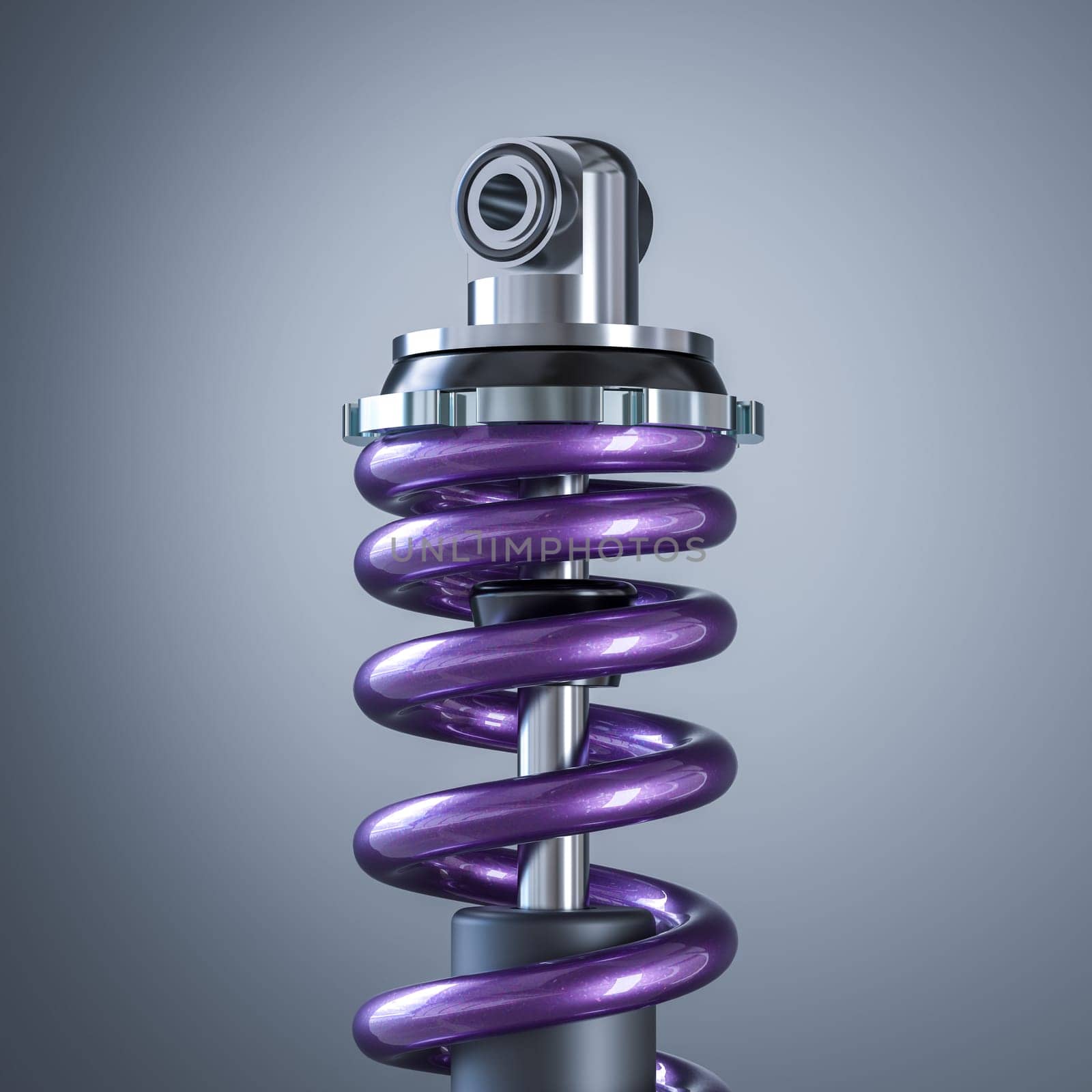 modern shock absorber used in industrial machinery. 3d redner