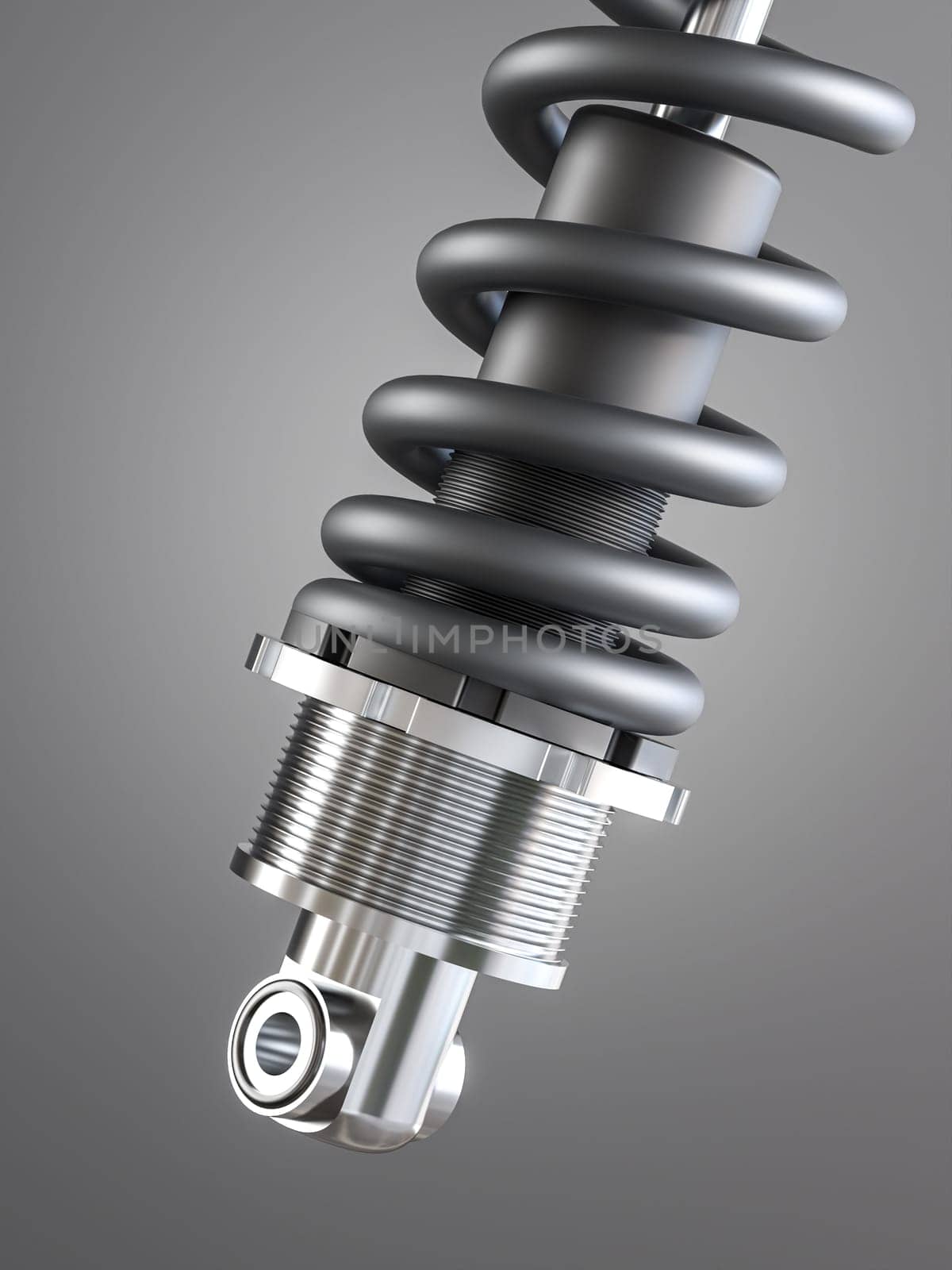 detail of a car shock absorber. 3d render