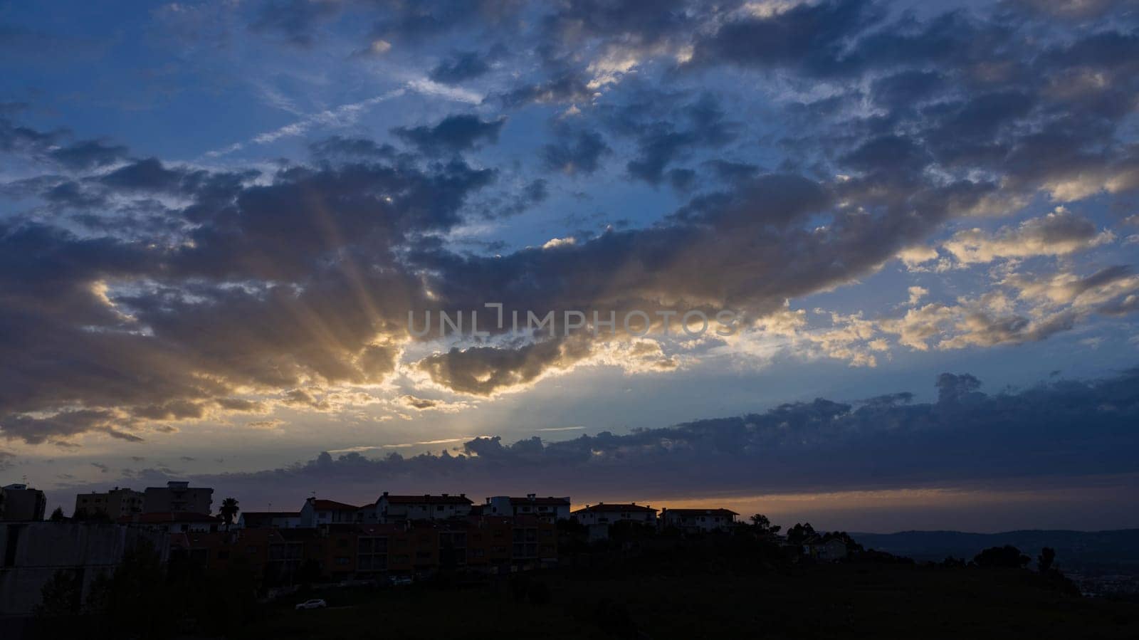 Sunset in the city of Braga, in the north of Portugal