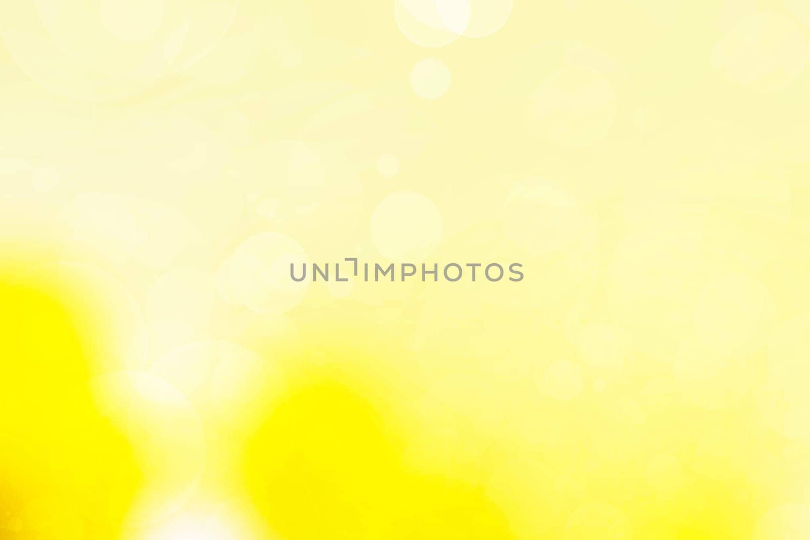 Abstract blurred fresh vivid spring summer light delicate pastel yellow white bokeh background texture with bright circular soft color lights. Beautiful backdrop illustration.