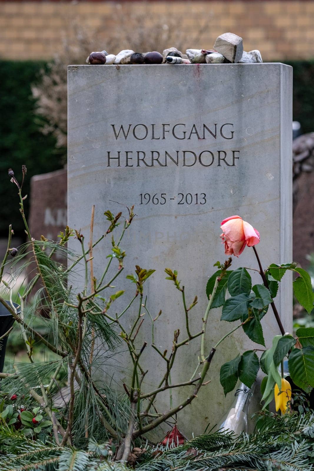 The grave of german writer Wolfgang Herrndorf in Berlin
