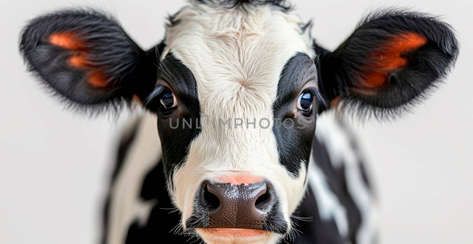 Cow on white isolated background, calf AI generated image