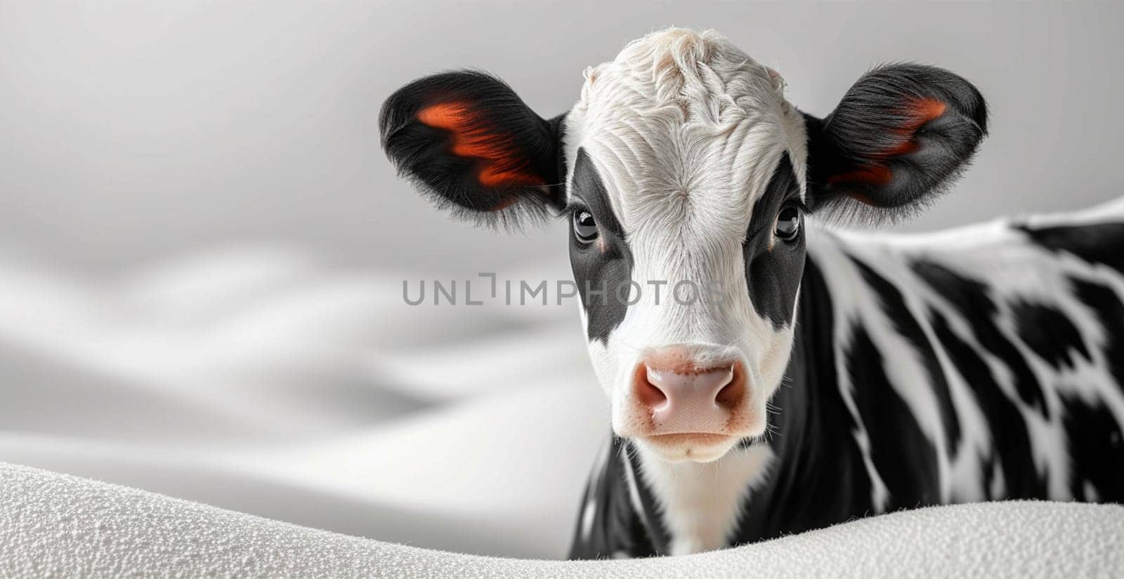 Cow on white isolated background, calf AI generated image