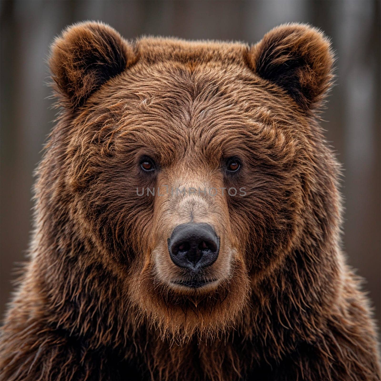Brown bear, king of the forest AI generated image