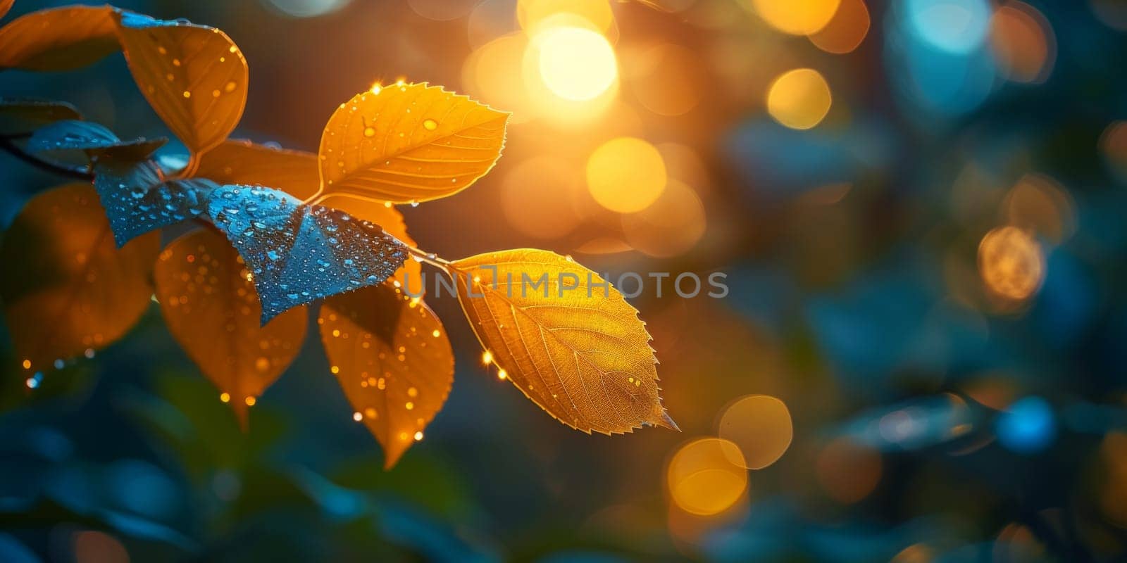 Beautiful autumn leaves with bokeh background