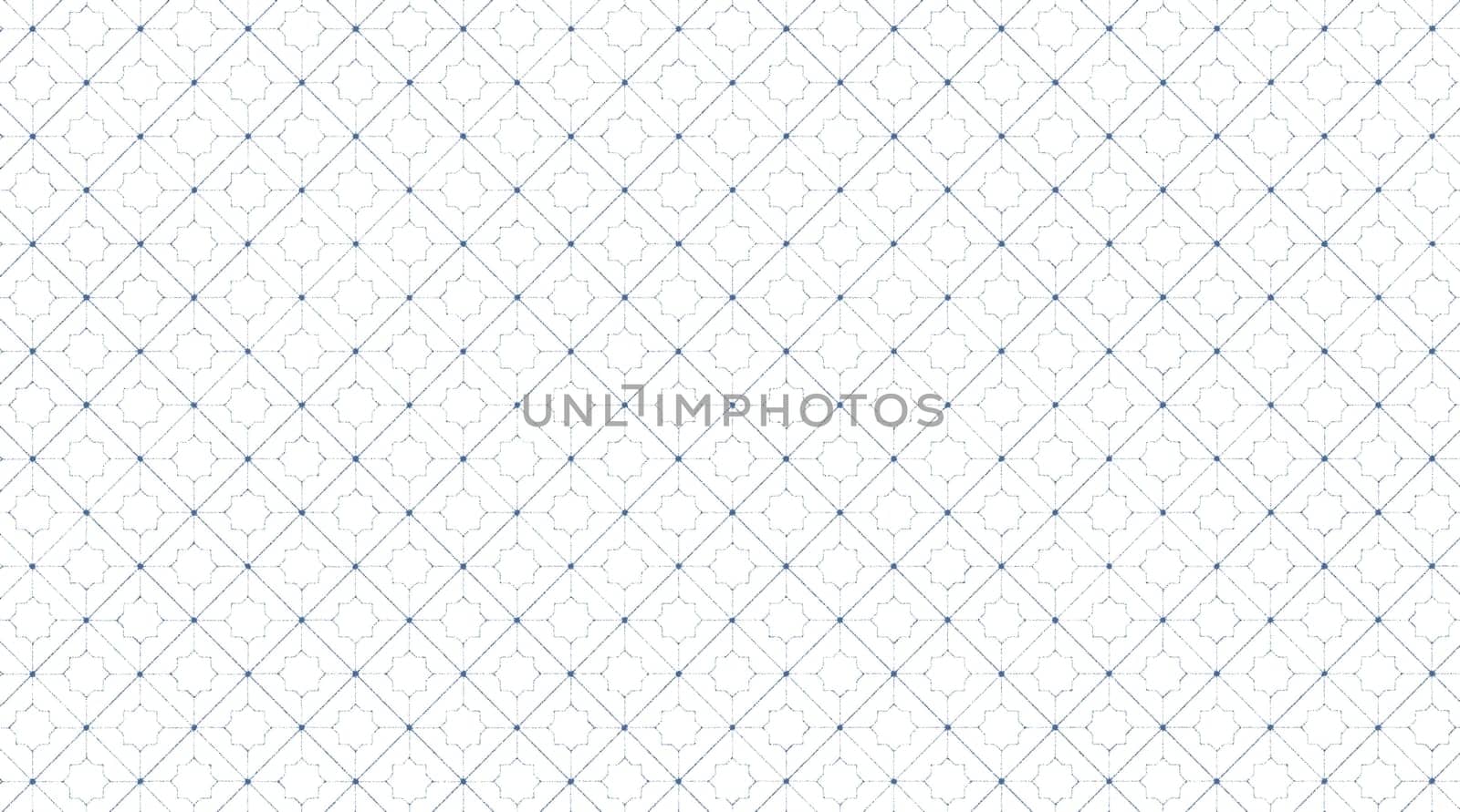 Starry octagonal blue pattern highlighted on white background