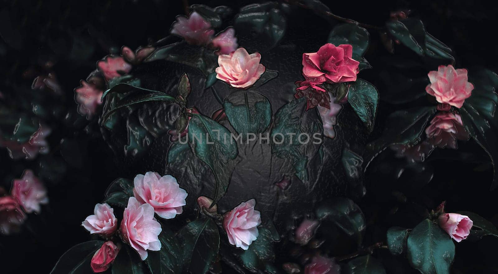 Creative layout made of flowers and leaves. Flat lay. Nature concept. Floral Greeting card. Colorful spring flower background, space for text. Nature Trendy Decorative Design.