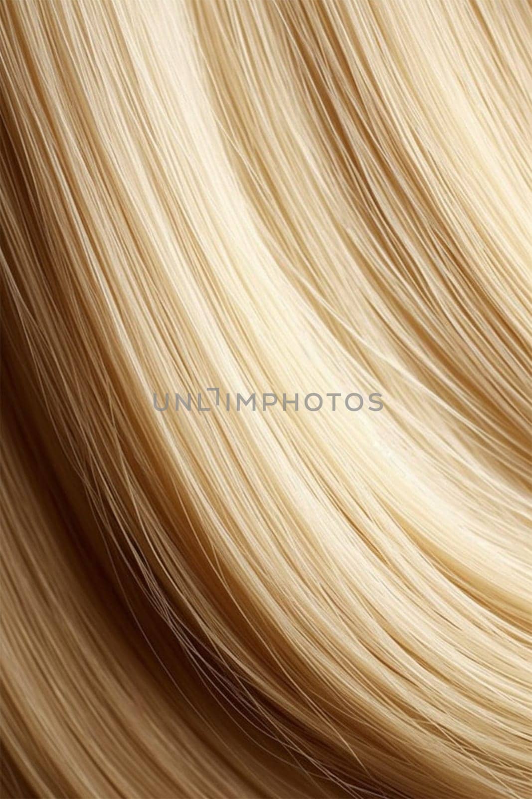 Light Waves.Golden blonde hair with a silky wavy texture.Ideal for advertising salon services