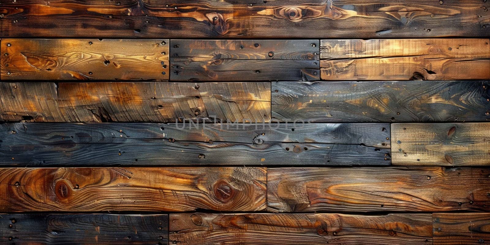 Old wooden wall background or texture. Wooden planks with knots.