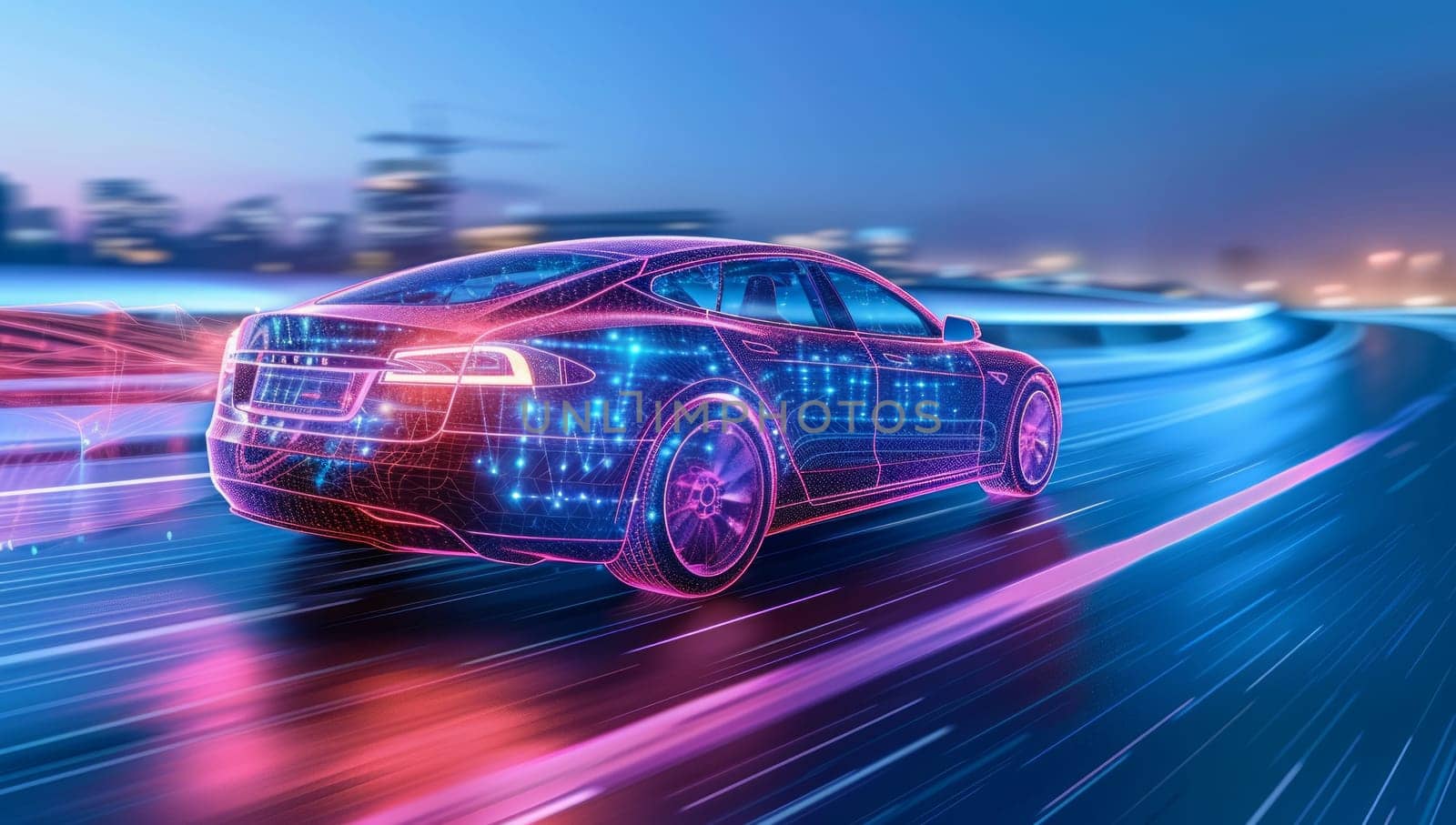 car on the road with motion blur background
