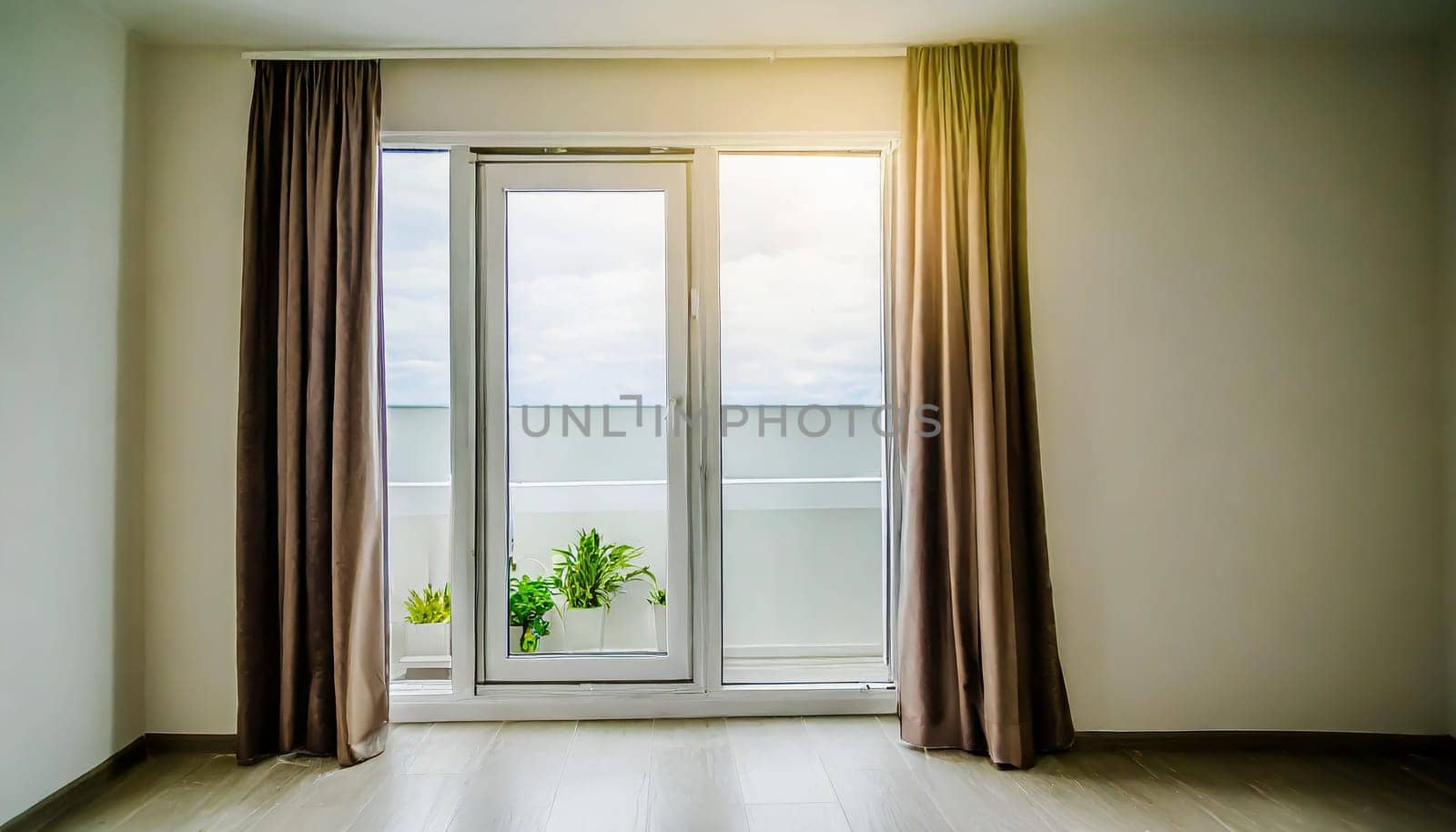 closed pvc window in room at apartment