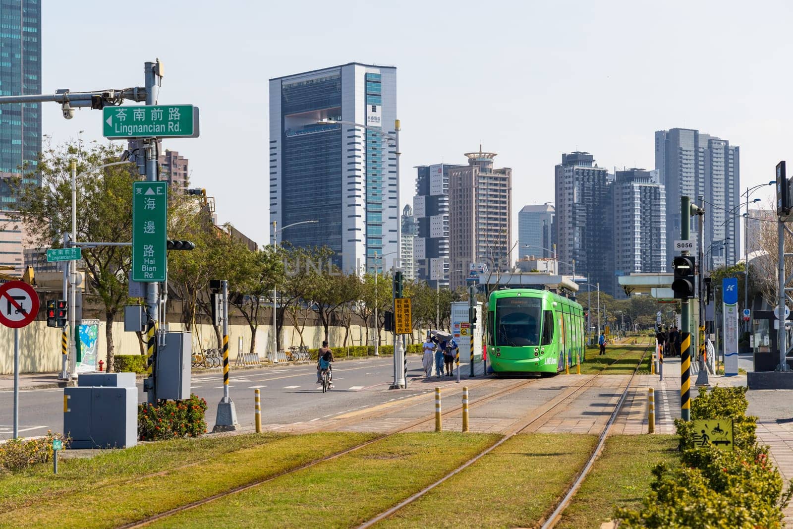 Taiwan, 01February 2024: Circular light rail train in Kaohsiung of Taiwan