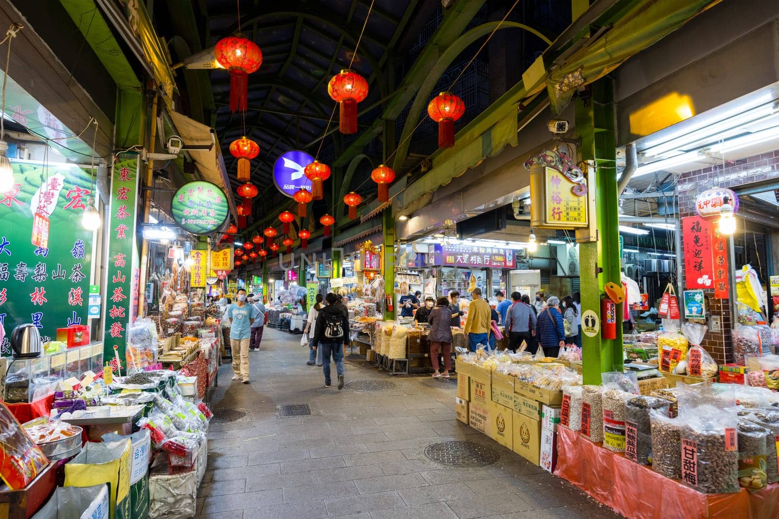 Kaohsiung, Taiwan 01 February 2024: Sanfong Central Street in Kaohsiung of Taiwan