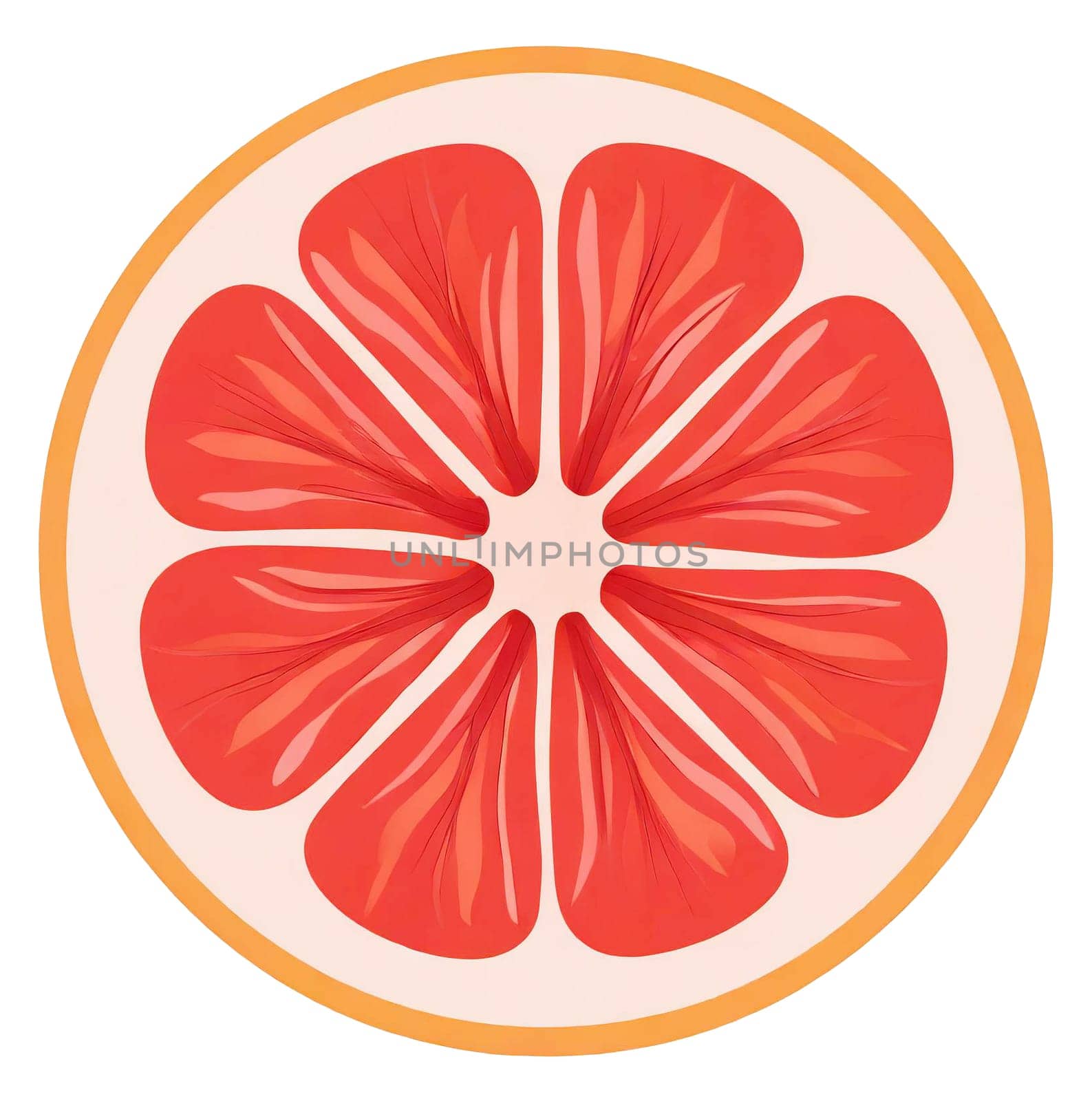 Pink grapefruit isolated on white background